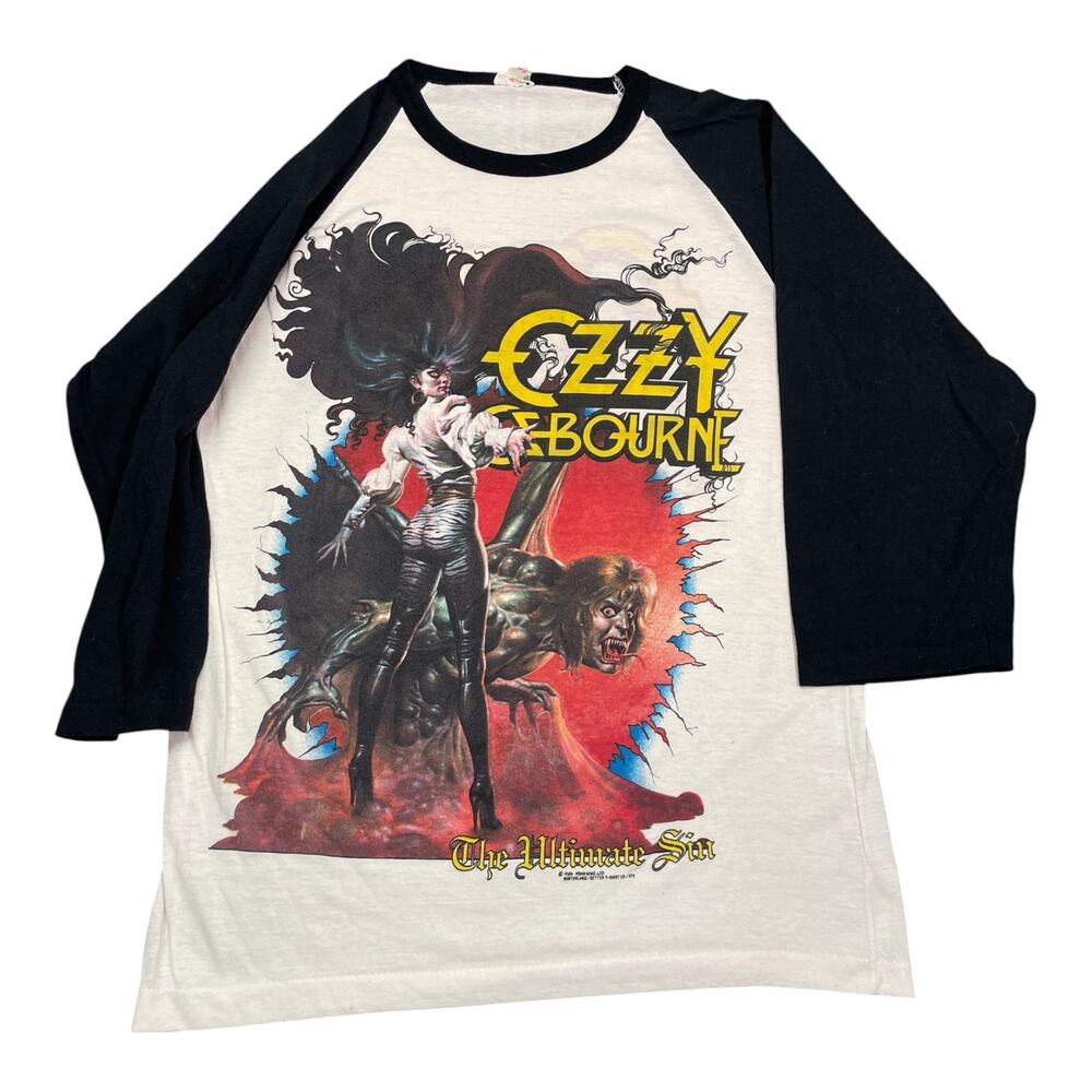 Vintage 1986 Ozzy Osbourne Ultimate Sin Raglan T-Shirt